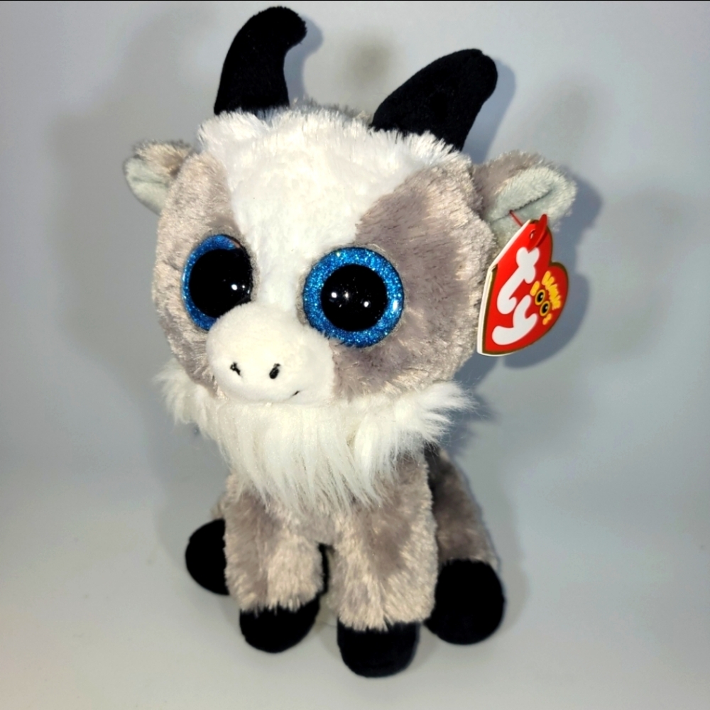 TY BEANIE BOOS GABBY the GOAT With Tag TySilk Blue Sparkle Eyes Billy Goat